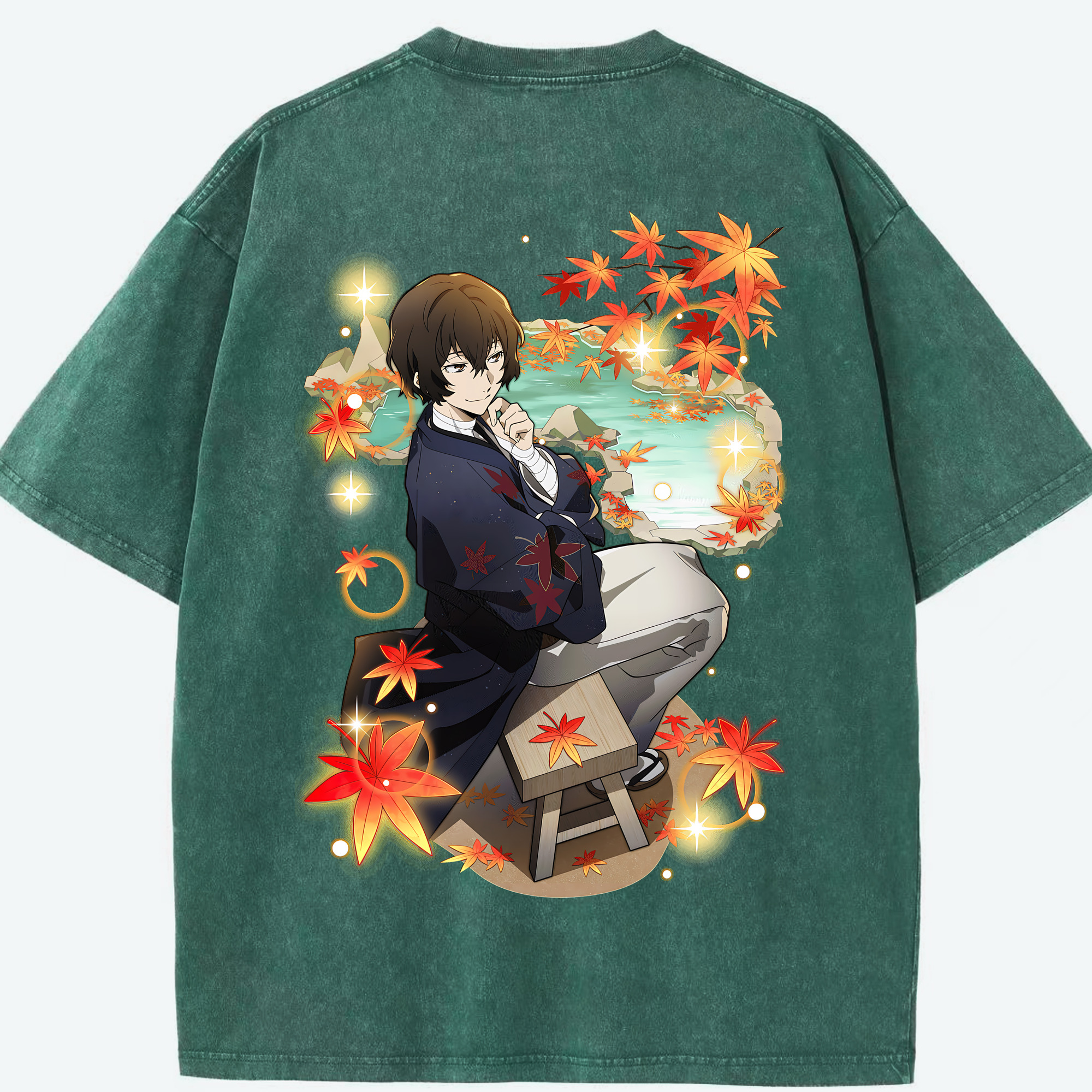 （画像用） 文豪ストレイドッグス Bungo Stray Dogs 綿100% ヴィンテージ風 半袖Tシャツ（背面プリント）